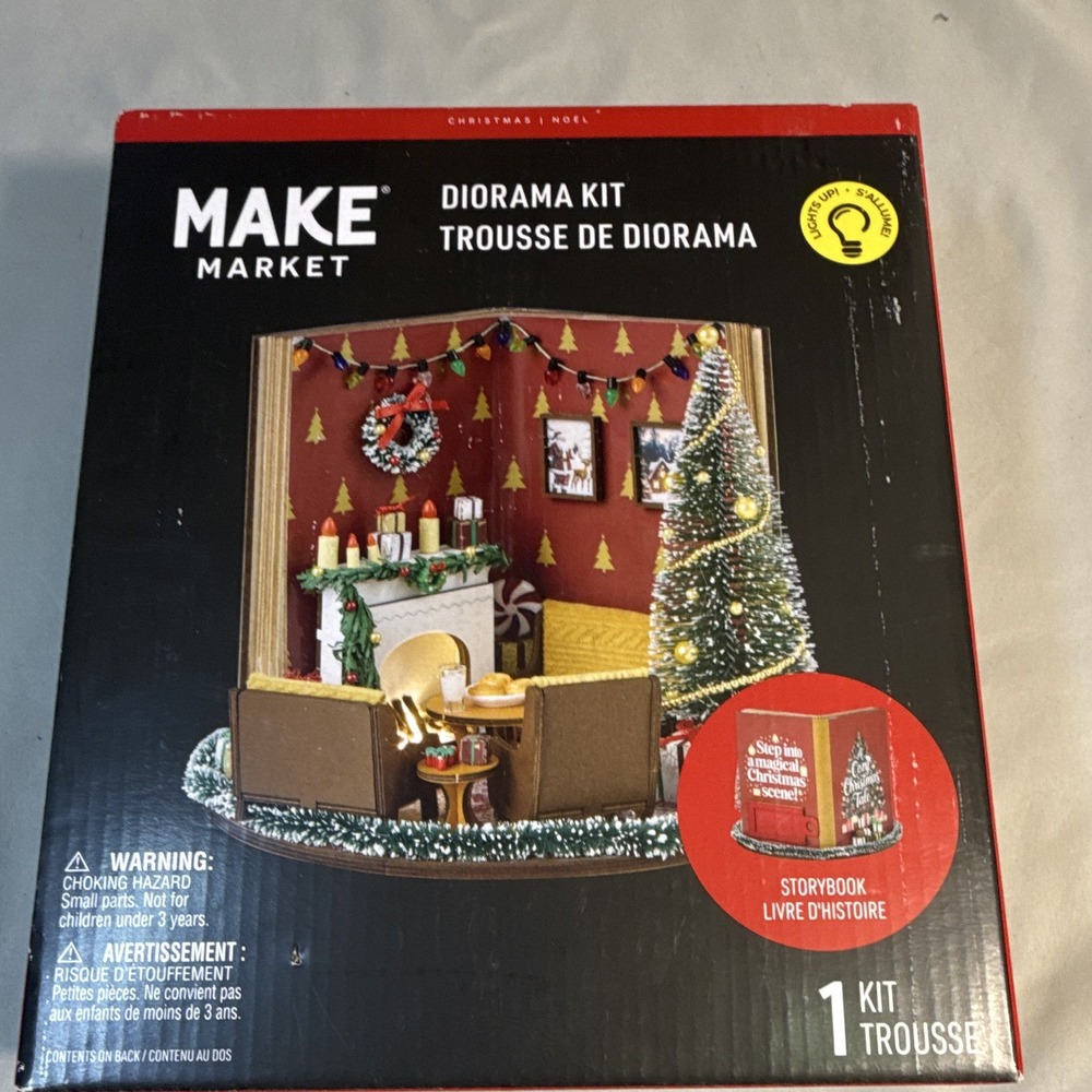 Make Market Christmas Storybook Diorama Kit Light-Up LED 8.3 x 8.3 x 6.9 in